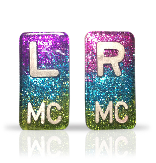 Small Rectangle X-Ray Markers - Ombre Glitters